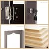 Detail shot of hardware and mirror on the jewelry armoire.