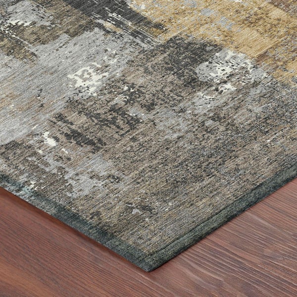 Chantille Machine Washable Indoor/Outdoor Abstract ACN2655 Charcoal 9 ft. x 12 ft. Area Rug