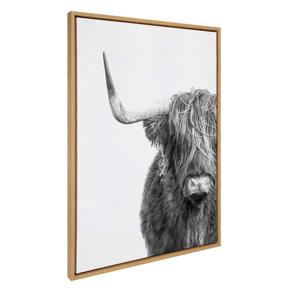 Kate and Laurel "Black and White Farm Animal" by Amy Peterson, 1-Piece Framed Canvas Animals Art Print, 28 in. x 38 in.