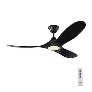 Maverick II 52 in. Integrated LED Indoor/Outdoor Matte Black Ceiling Fan with Matte Black Blades with Remote Control