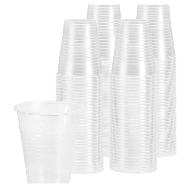 3.5 in. Clear Disposable Plastic Cups, 1000/Case, Durable Transparent Party Drinkware with Anti-Slip Rolled Rim Cold Use