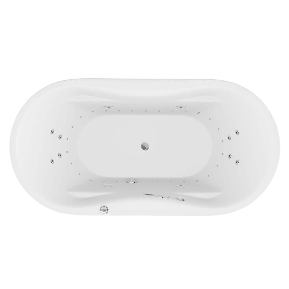 Lori 71'' White Freestanding Acrylic Whirlpool and Air Bathtub