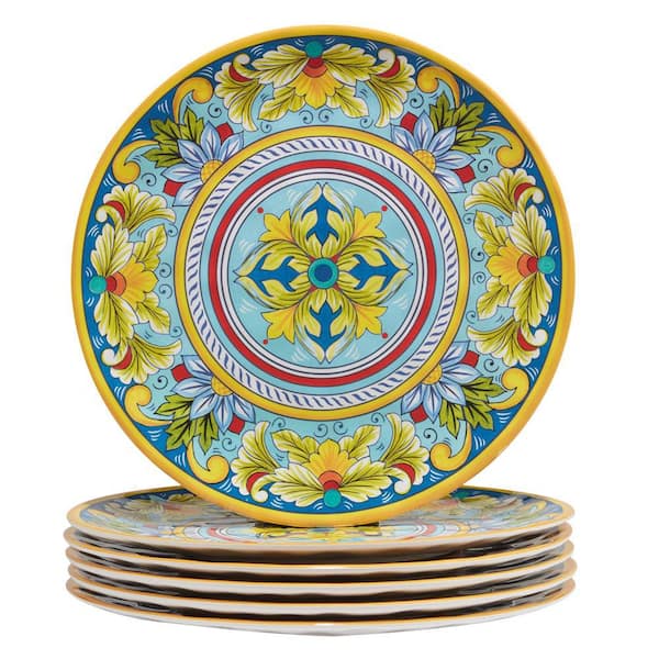 Certified International Palermo Multicolored Melamine Dinner Plate Set Of 6