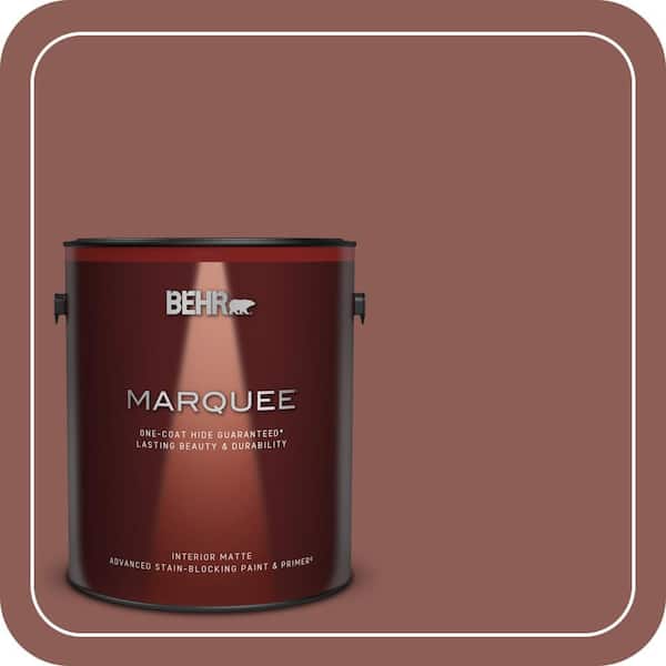 BEHR MARQUEE 1 gal. #190F-6 Bold Brick Matte Interior Paint & Primer