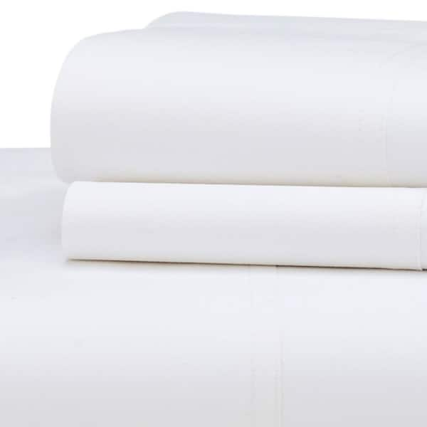 The Company Store Pearl Gray Solid 400-Thread Count Supima Cotton Percale California King Deep Pocket Fitted Sheet