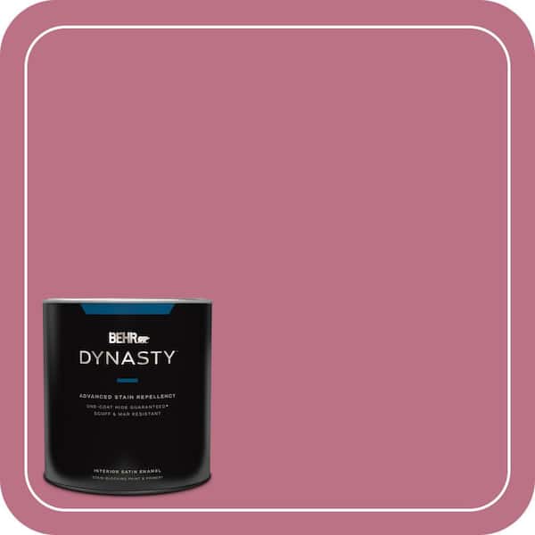 BEHR DYNASTY 1 qt. #MQ1-08 Smell the Roses One-Coat Hide Satin Enamel Interior Stain-Blocking Paint & Primer