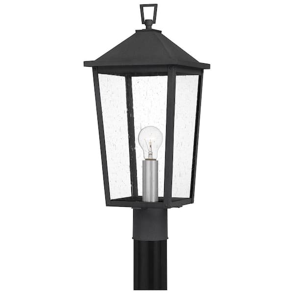 Quoizel Stoneleigh 1-Light Mottled Black Outdoor Post Lantern