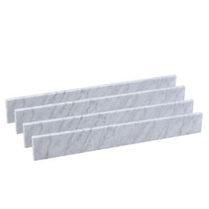 251WH 48 in. W x 4 in. H Carrara Marble Vanity Top Marble Backsplash in White