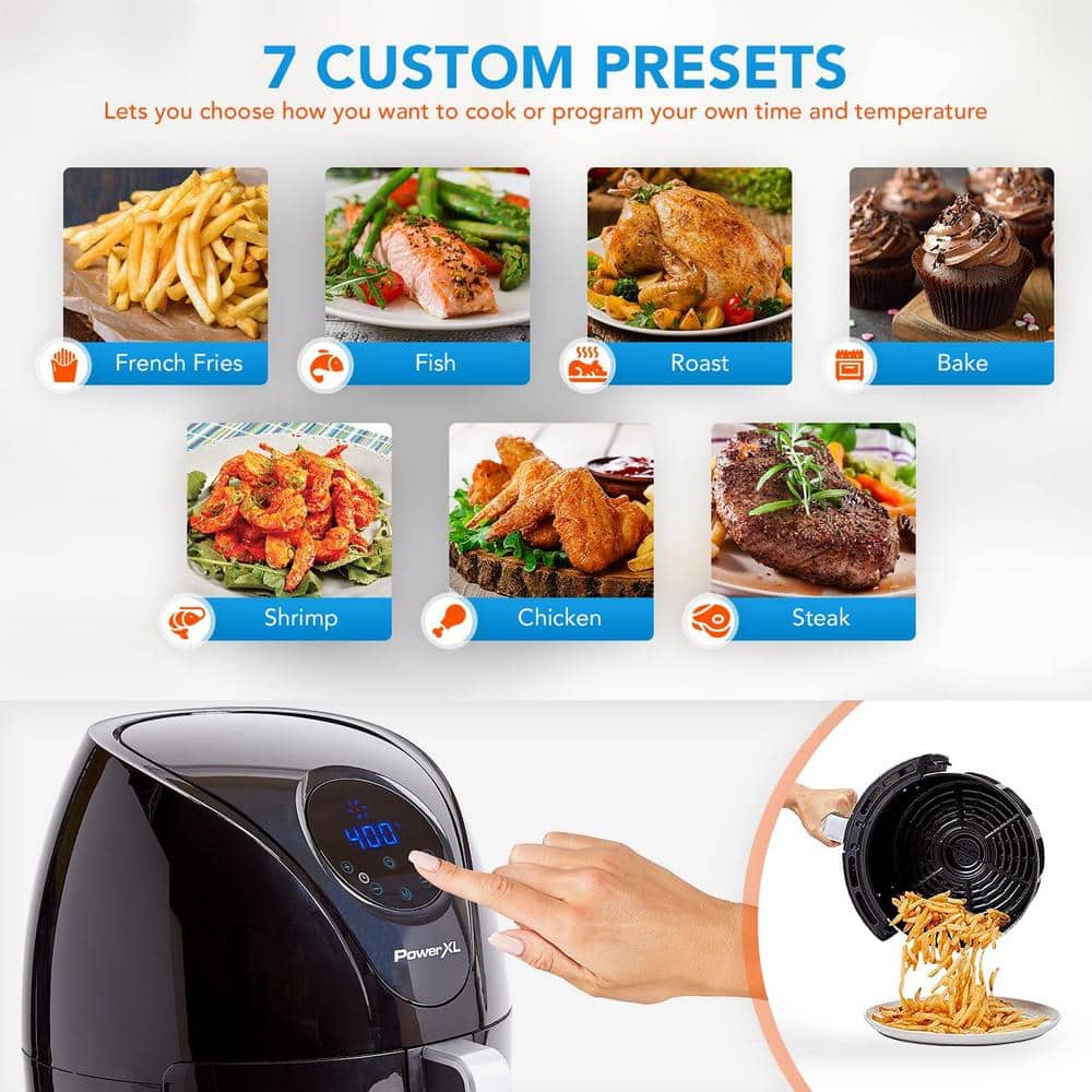 Black Programmable Electric Air Fryer with Touch Control