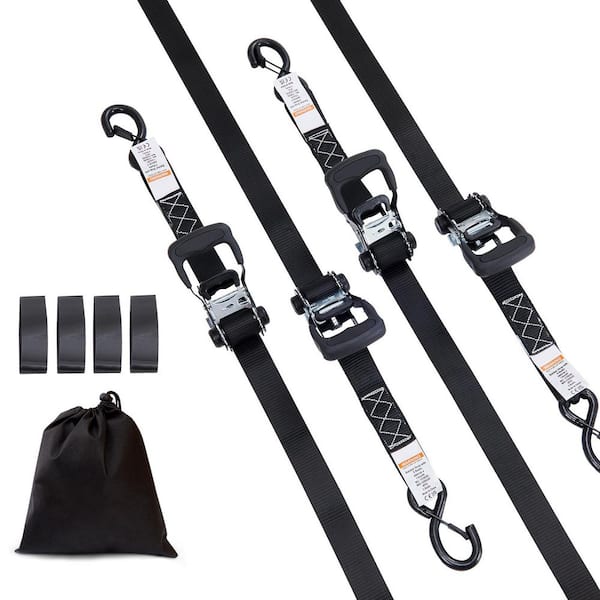 Ratchet Tie Down Straps (4PK), 5,208 lb. Max Break Strength, Includes 4 Premium 1.6 in. x 8 ft. Rachet Tie Downs