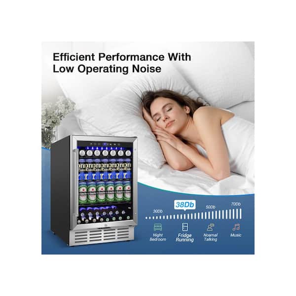 SOZT 23.4 in. Single Zone 180-Cans Beverage Cooler With 3