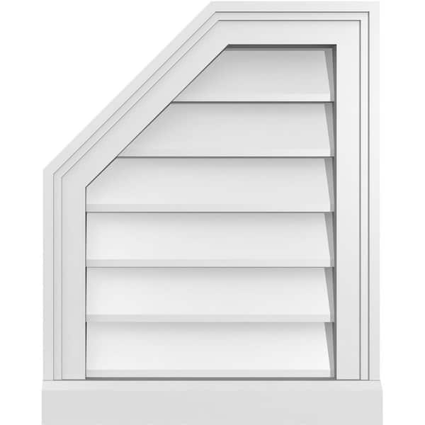 Ekena Millwork 16 in. x 20 in. Octagonal Surface Mount PVC Gable Vent: Decorative with Brickmould Sill Frame