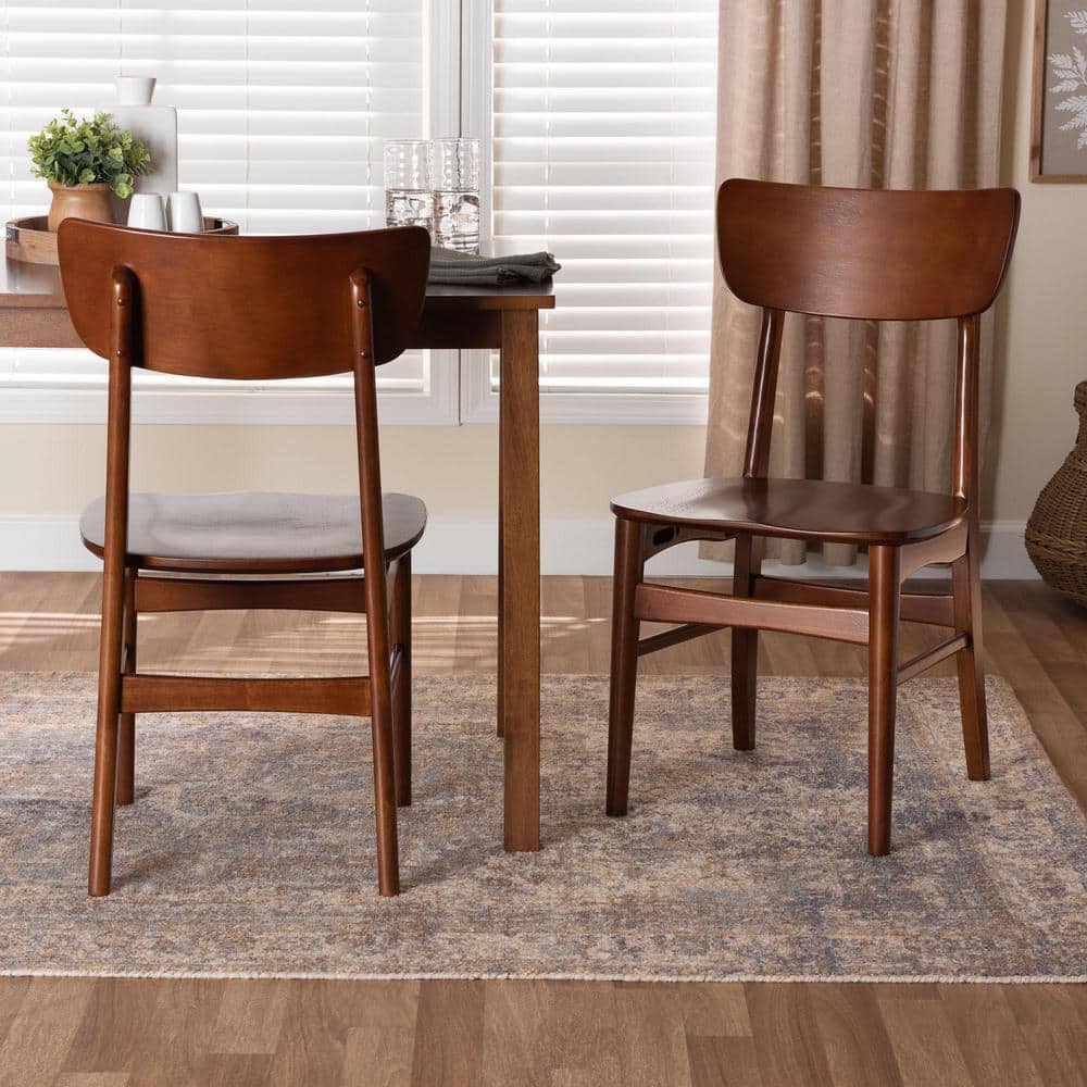 Netherlands Walnut Wood Parsons Side Chair Set