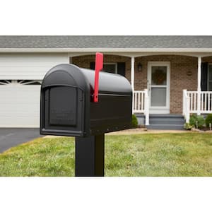Barrington Black, Large, Steel, Post Mount Mailbox