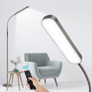 68.5 in. Classic Gray Industrial Standard Dimmable and 4 Color Temperature LED Floor Lamp with Remote & Touch Control