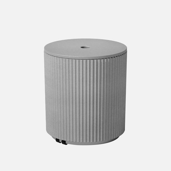 Round Gray Plastic 21'' Height Outdoor Umbrella Side table