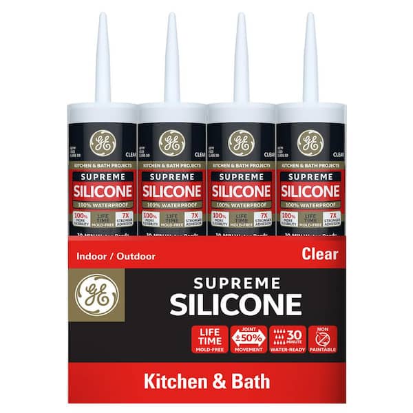GE Supreme Silicone 10.1 oz. Clear Kitchen and Bath Caulk (12-Pack)