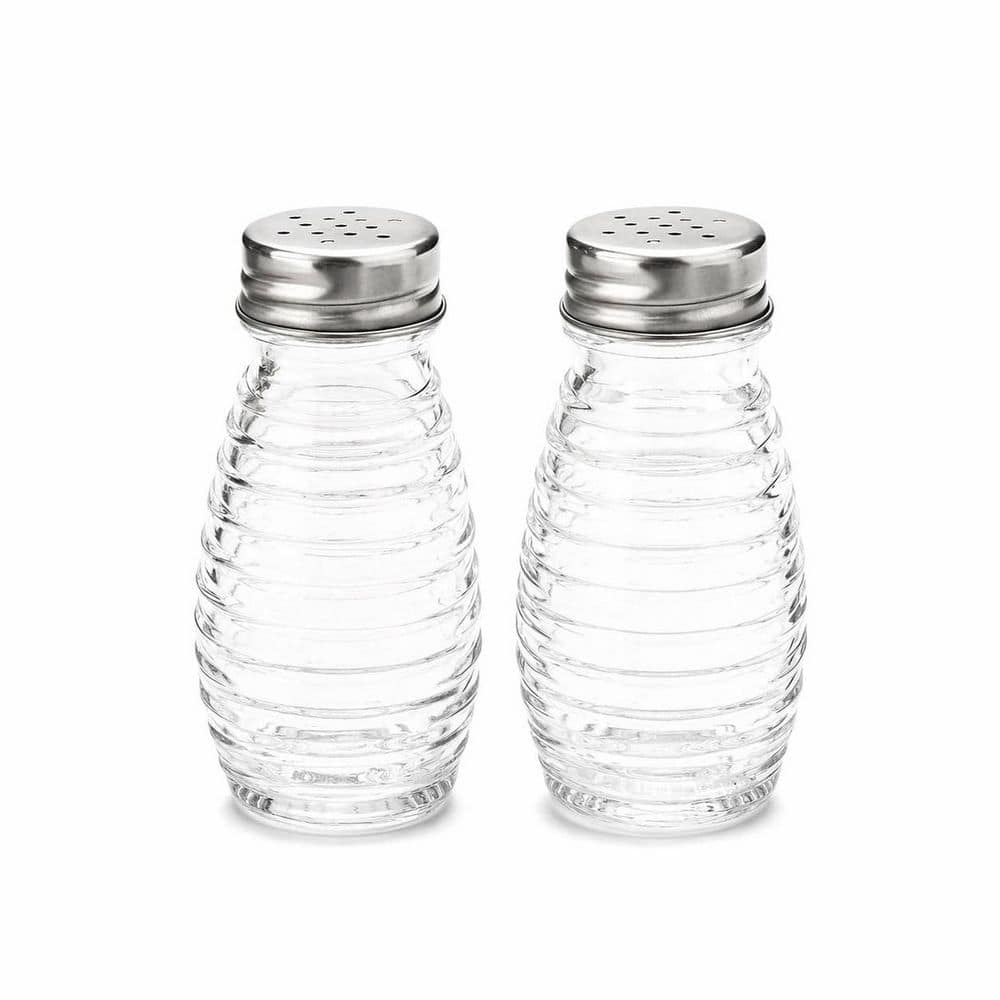 2 Pack Clear Glass Salt and Pepper Shakers Set with Stainless Steel Holes Lid, Round Refillable Jars price history on PriceWatchPro
