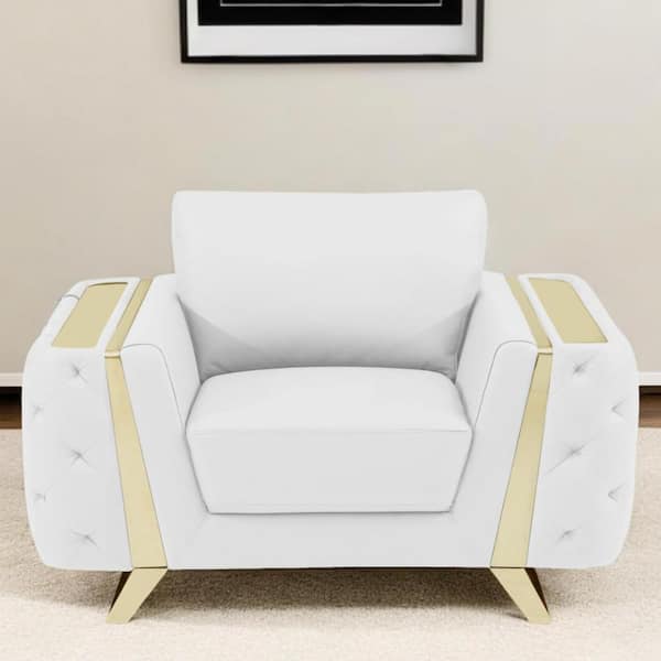 HomeRoots White Armchair Set of 1