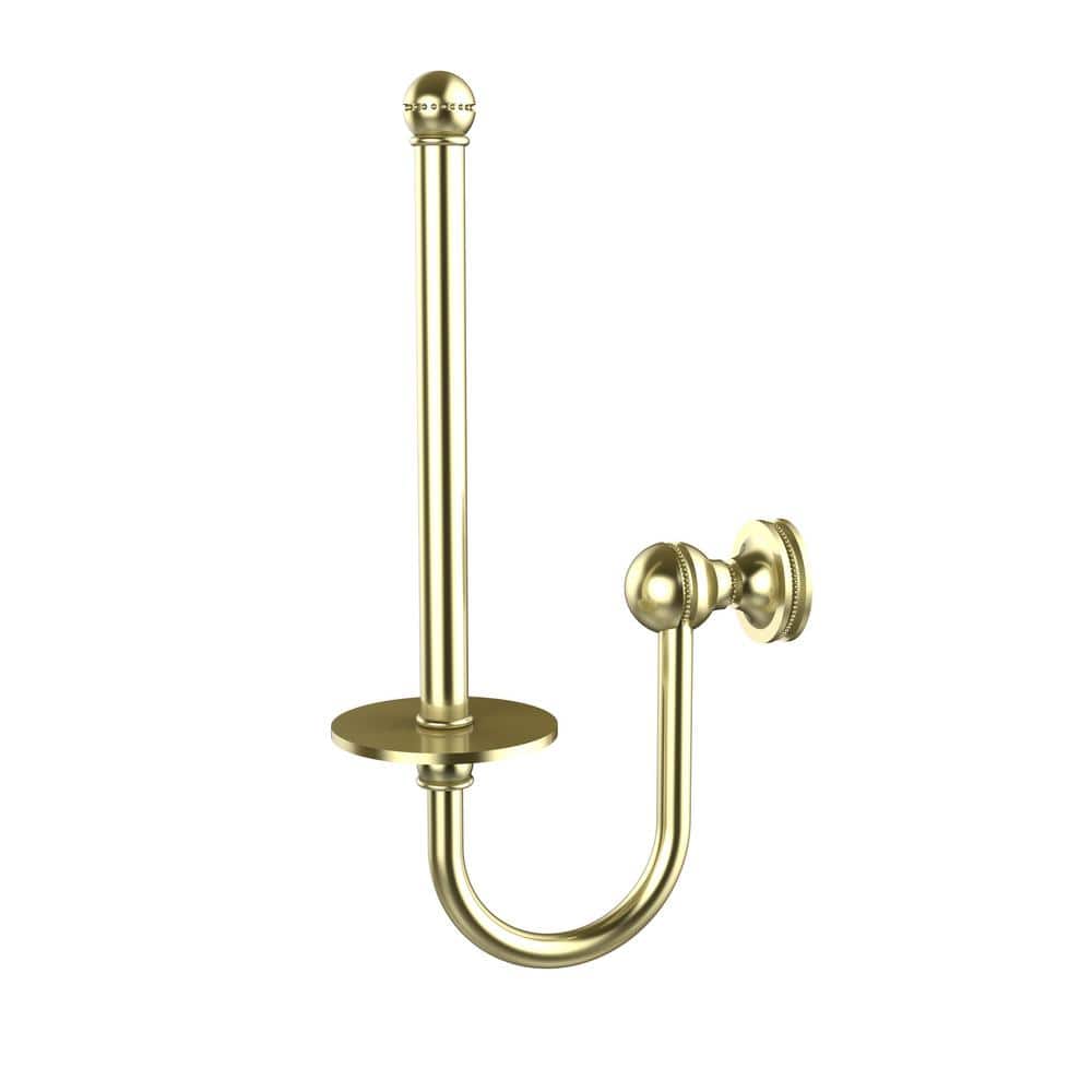 Mambo Collection Upright Single Post Toilet Paper Holder in Satin Brass