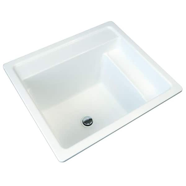 MUSTEE Vector 22 in. x 25 in. Fiberglass Self-Rimming MultiTask