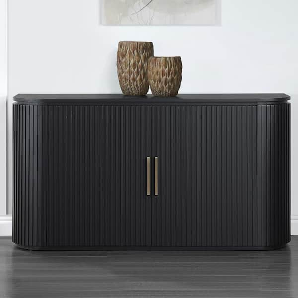 Colvin Sideboard Black Wood Server 60 in.