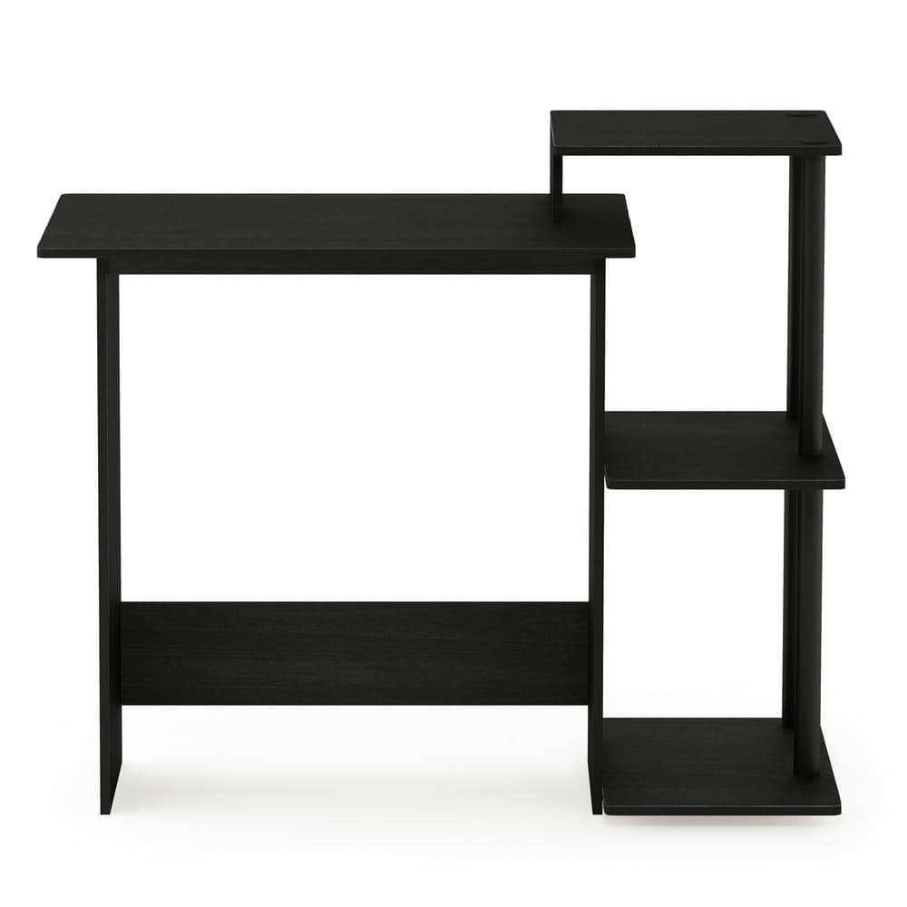 Americano Black Wood Laptop Desk with Drawer and Shelves