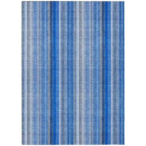Chantille ACN543 Blue 8 ft. x 10 ft. Machine Washable Indoor/Outdoor Geometric Area Rug