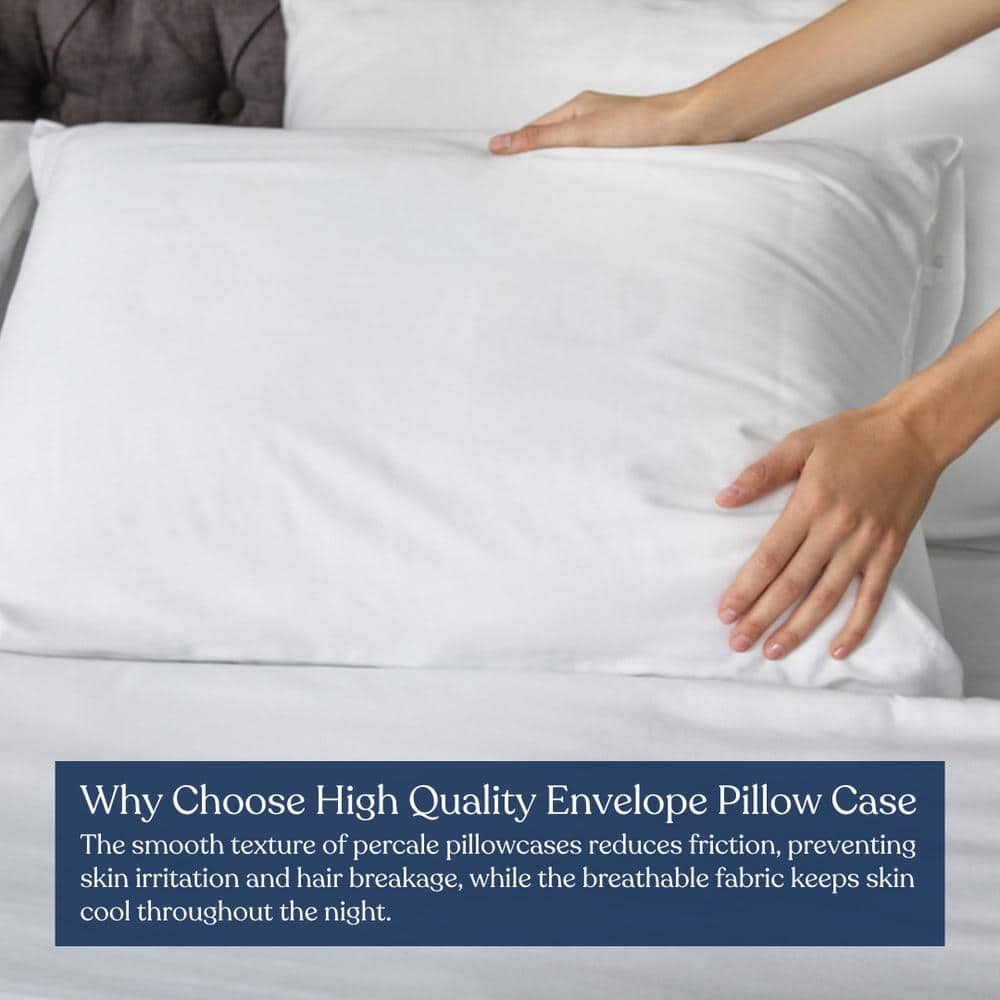 Midnight Blue Organic Cotton Percale Queen Pillowcase Pair