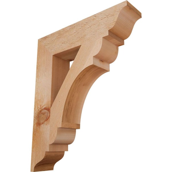 Ekena Millwork 4 in. x 22 in. x 18 in. Western Red Cedar Olympic Traditional Rough Sawn Bracket
