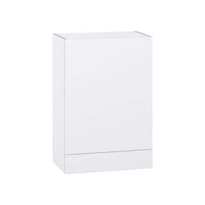 Fairhope Bright White Slab Assembled Wall Kitchen Cabinet with a Draw (24 in. W x 35 in. H x 14 in. D)