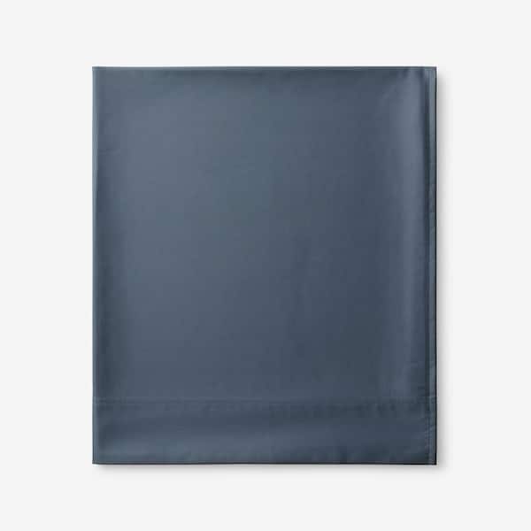 The Company Store Legends Hotel Supima Wrinkle-Free Extra Deep Steel Blue Cotton Oversized Queen Flat Sheet