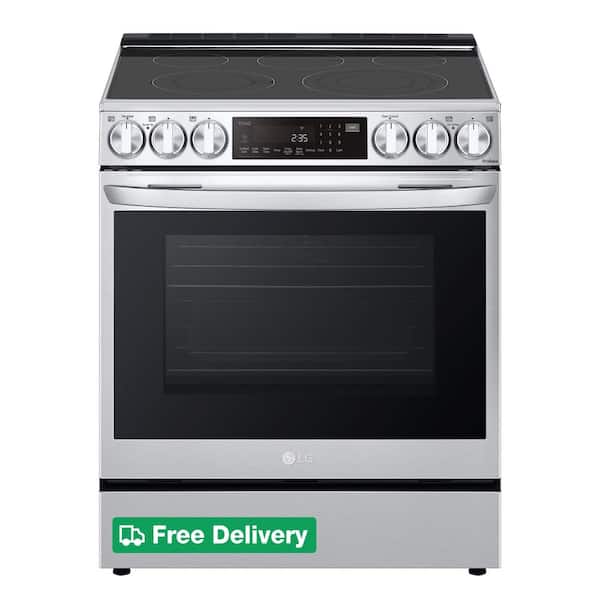 30 in. 6.3 cu. ft. 5 Burner Element Slide-In Electric Range in PrintProof Stainless Steel w/ Instaview, Air Fry, ProBake