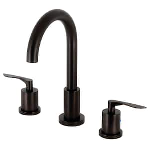 Serena 2-Handle High Arc 8 in. Widespread Bathroom Faucets with Brass Pop-Up in Oil Rubbed Bronze