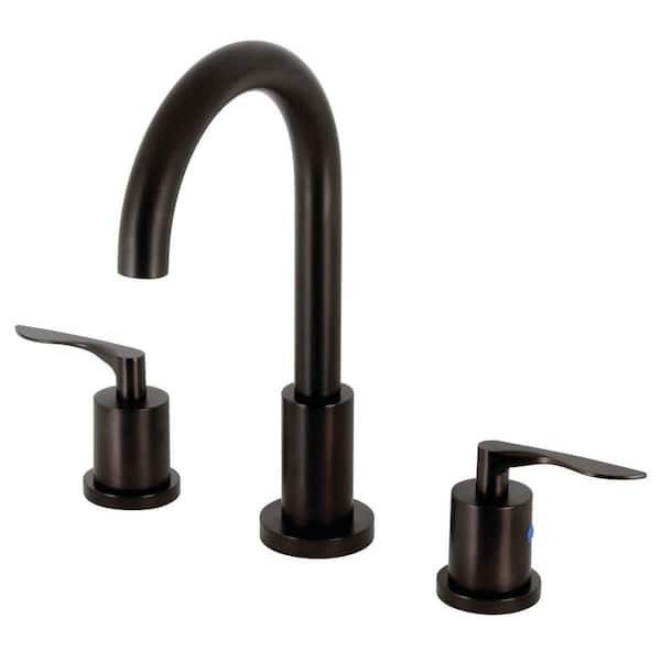 Kingston Brass Serena 2-Handle High Arc 8 in. Widespread Bathroom Faucets with Brass Pop-Up in Oil Rubbed Bronze