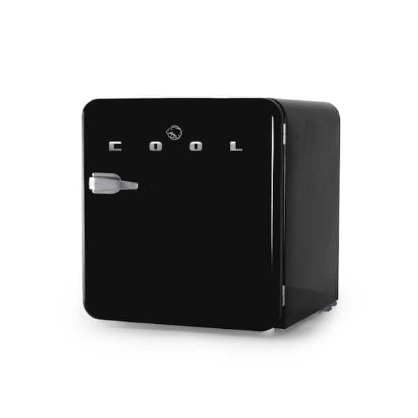 1.6 cu. ft. Retro Mini Fridge in Black with Freezer Compartment