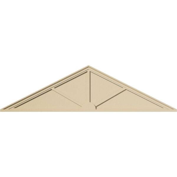 Ekena Millwork 76-in W x 20-in H x 2-in P (Pitch 6/12) Peaked Cap 3-SpokeSignature Urethane Pediment, Primed Tan