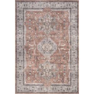 Daleyza Cotton Medallion Rust 5 ft. x 8 ft. Traditional Area Rug