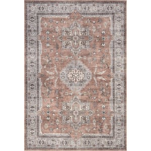 Daleyza Cotton Medallion Rust 8 ft. x 10 ft. Traditional Area Rug