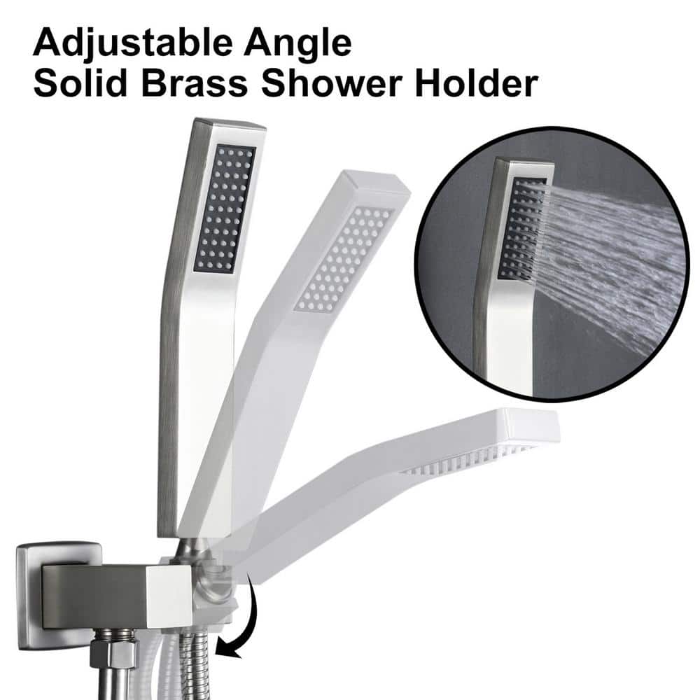 Brushed Nickel 10" Rain Shower Faucet Set with Handheld