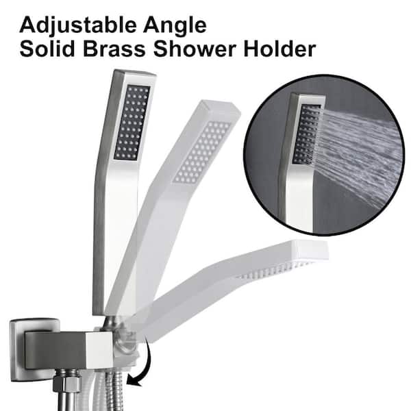 Single-Handle 1-Spray Tub and Shower Faucet with Handheld Shower 12 in. Shower Head in Brushed Nickel (Valve Included)