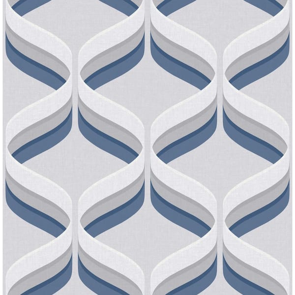Unbranded Retro Ogee Geometric Grey Wallpaper Sample