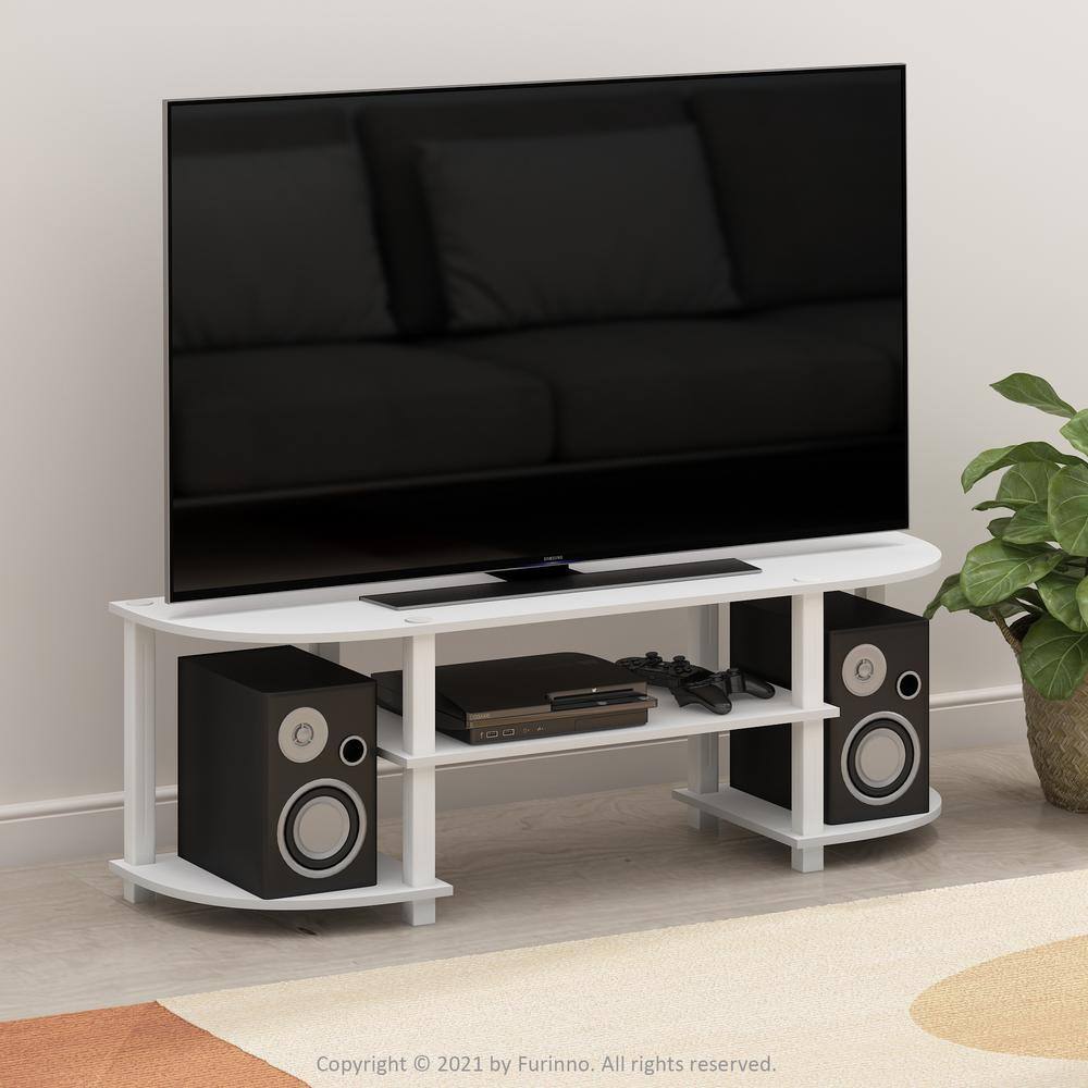 TV Stand For 55 Inch Flat Screens Entertainment Center Storage White