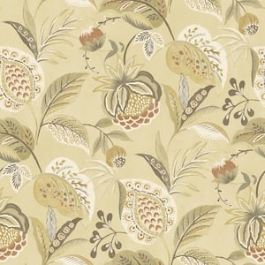 Bohemian Jacobean Yellow Prepasted Non Woven Wallpaper Sample