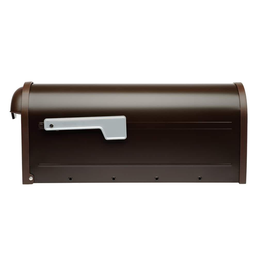 Winston Large Rubbed Bronze Steel Post Mount Mailbox
