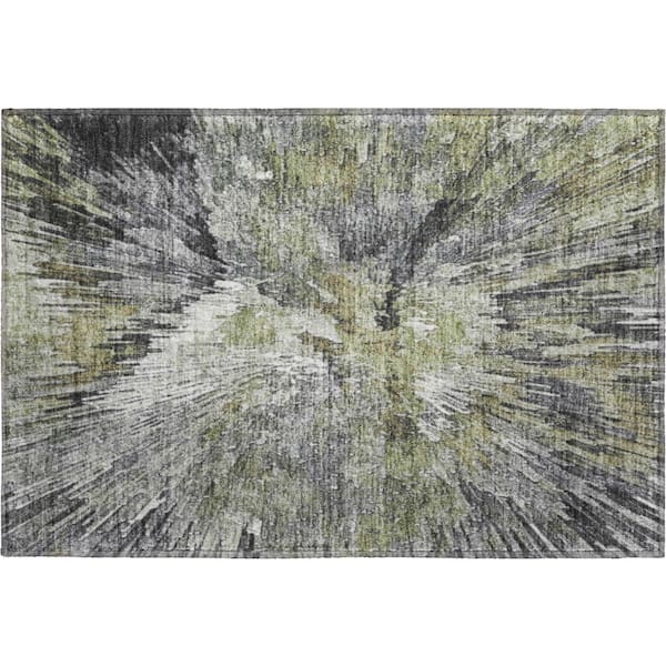 Mayfield Premium Machine Washable Abstract AMF2283 Fern 2 ft. x 3 ft. Accent Rug