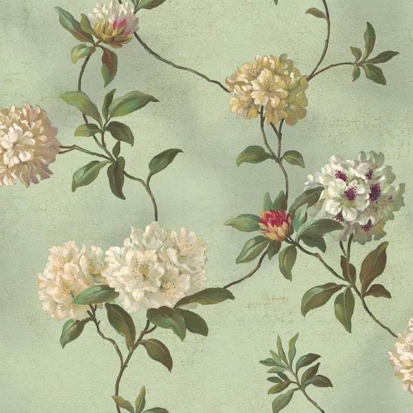 York Wallcoverings Rhododendron Script Floral Paper Pre-Pasted Strippable Wallpaper Roll (Covers 56 Sq. Ft.)