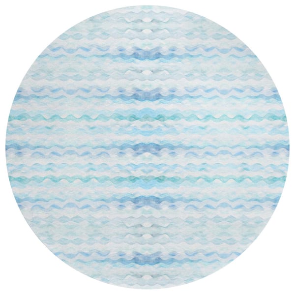 Addison Rugs Surfside Blue 8 ft. x 8 ft. Geometric Indoor/Outdoor area rug