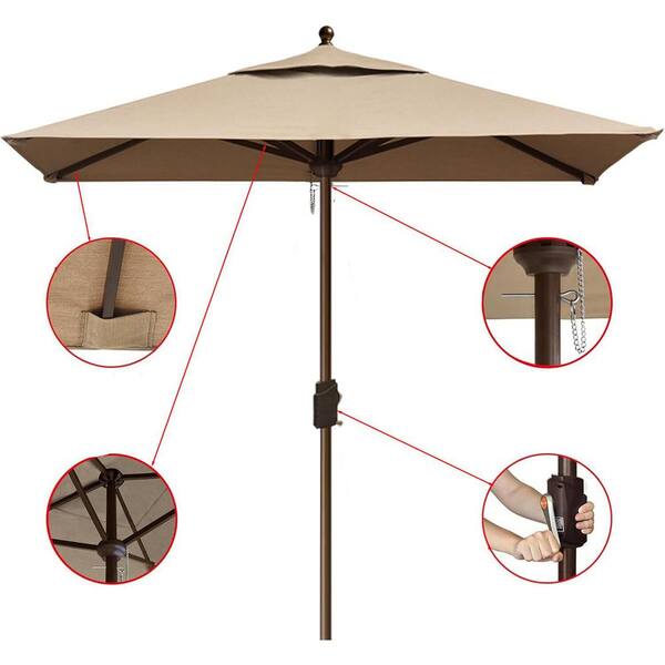 6 ft patio crank umbrellas san diego Best Choice Products 10ft Outdoor Steel Market Umbrella w/ Crank, Tilt Push Button, Ribs foot diameter umbrella California Umbrella 11' Round Crank