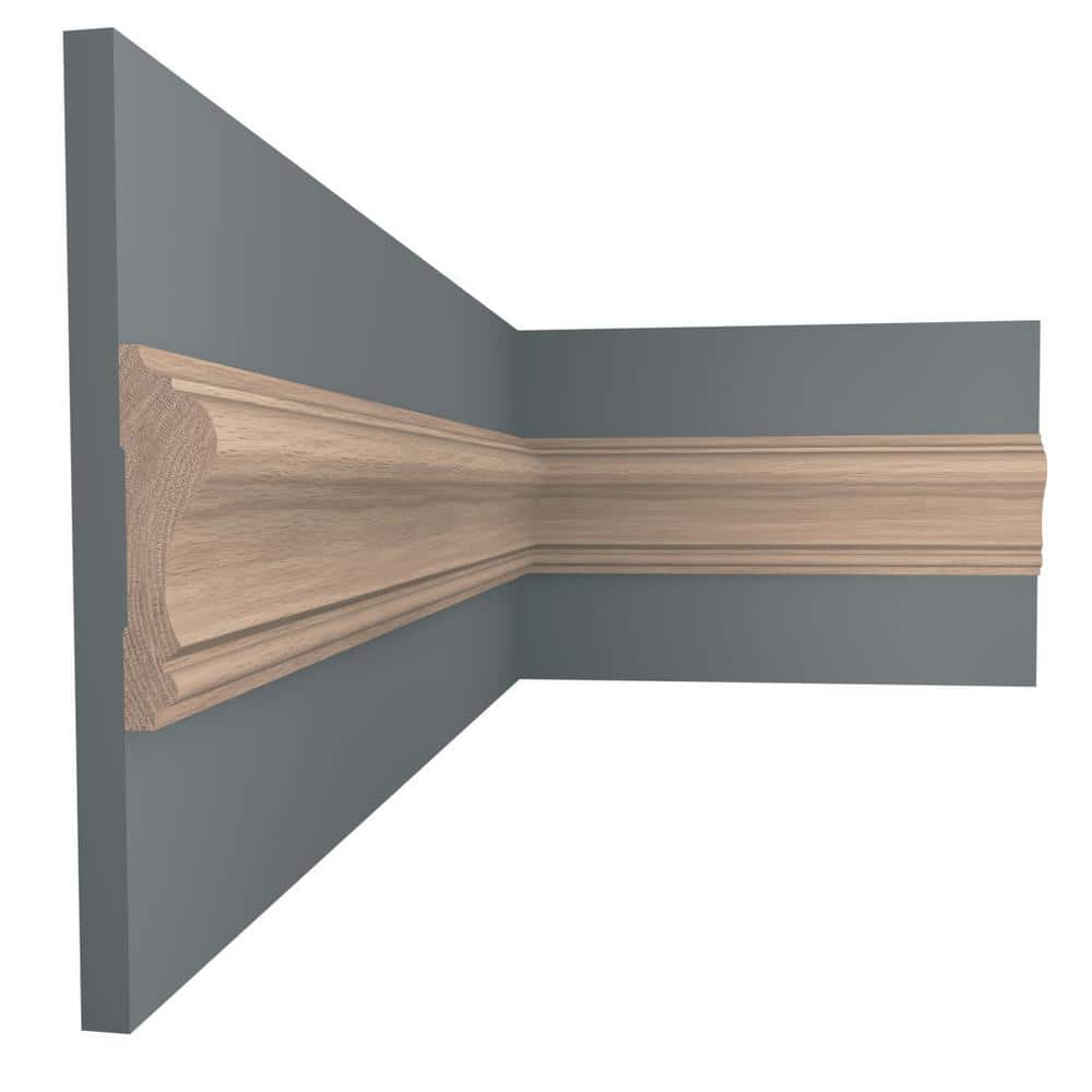Red Oak Solid Hardwood Chair Rail Moulding, 96" Length